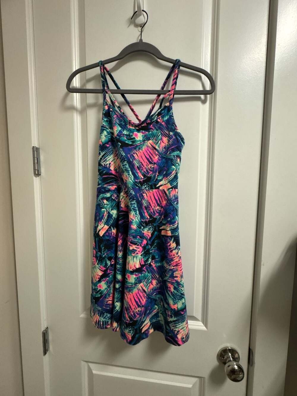 PINK Victoria's Secret Tropical Print Strappy Mini Dress